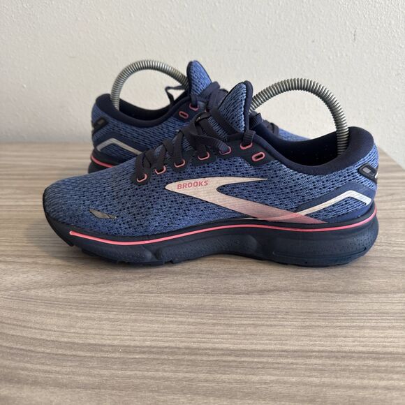 Brooks Ghost 15 Womens Size 8 Blue Pink Black Athletic Running Shoes Sneakers - Picture 9 of 11